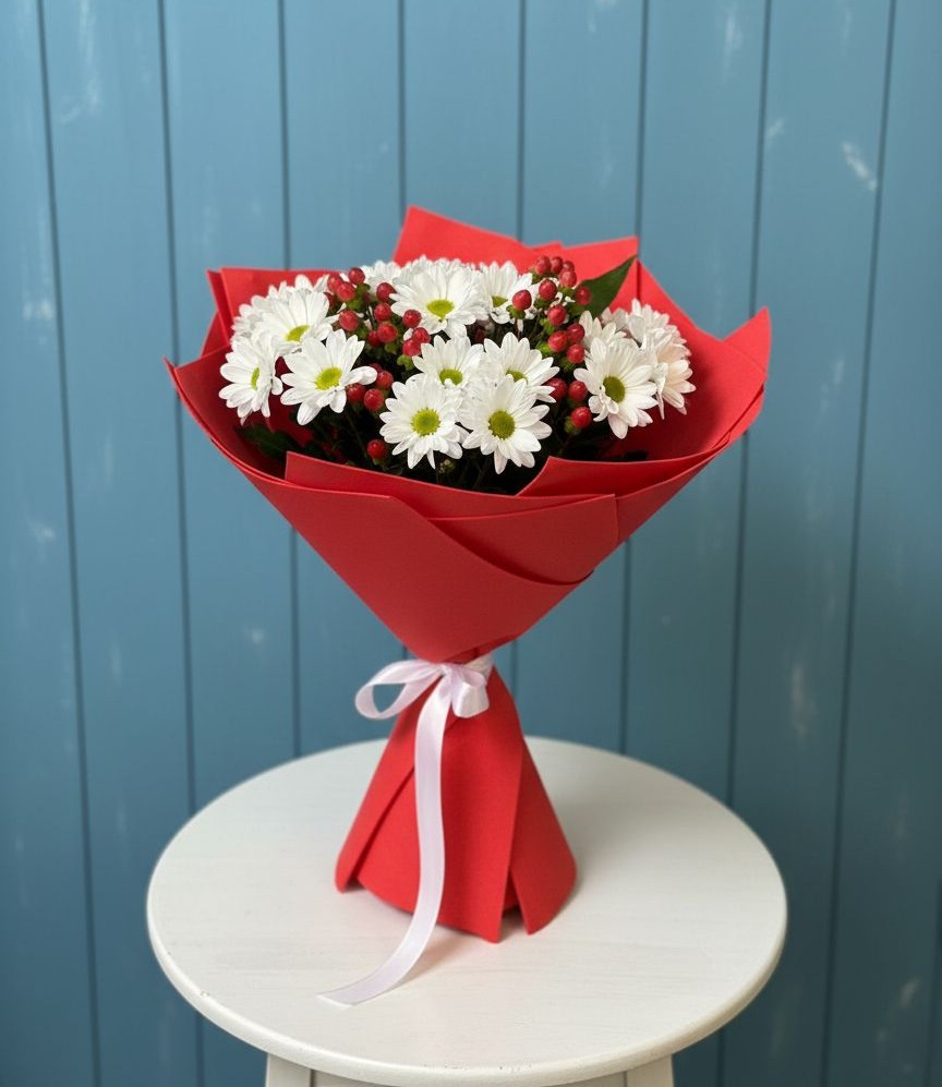 Букет цветов из: Хризантемы в Посёлок совхоза Красковский