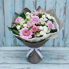 Букет цветов из:  Герберы, Альстромерии и Хризантемы #REPLACE_PRED# Посёлок совхоза Красковский