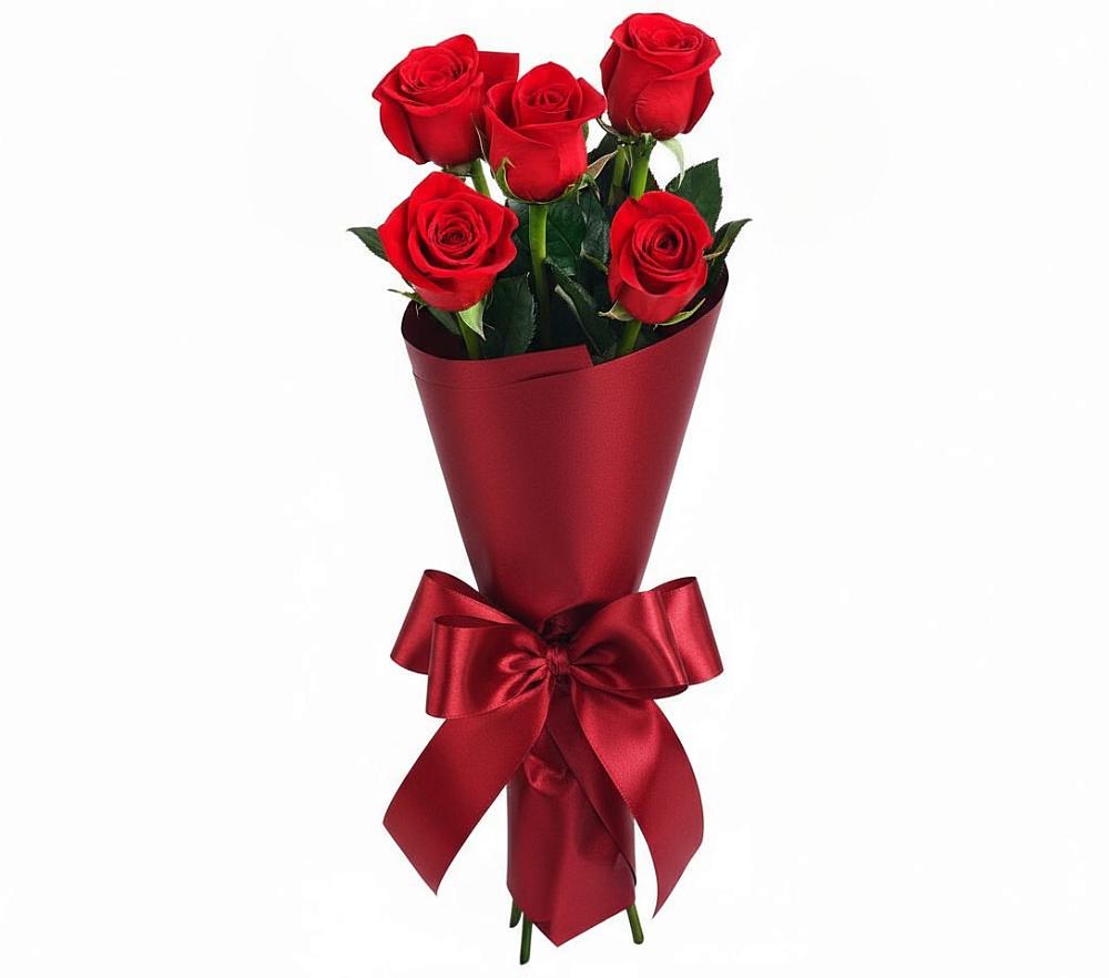 Букет 5 Красных роз Эдлесс Лав в Посёлок совхоза Красковский