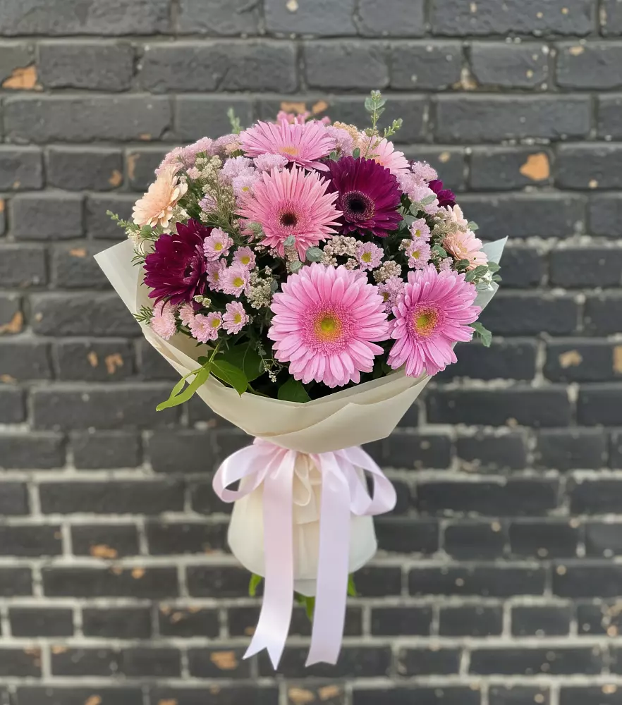 Букет цветов из: Герберы и Хризантемы в Посёлок совхоза Красковский