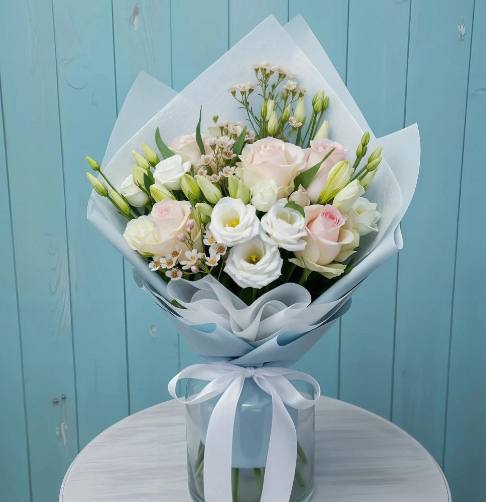 Букет цветов из: Розы и Лизиантусы в Посёлок совхоза Красковский