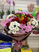 Букет цветов из:  Розы, Хризантемы и Альстромерии #REPLACE_PRED# Посёлок совхоза Красковский