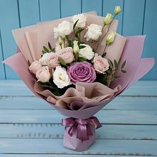 Букет цветов из:  Розы и Лизиантусы #REPLACE_PRED# Посёлок совхоза Красковский