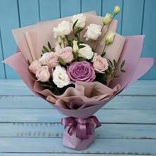 Букет цветов из:  Розы и Лизиантусы в Посёлок совхоза Красковский