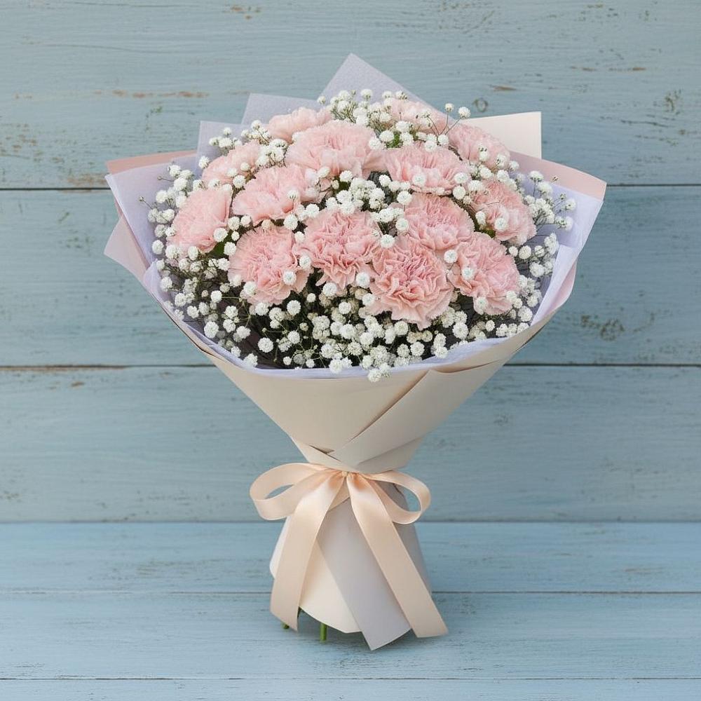 Букет цветов из: Гвоздики в Посёлок совхоза Красковский