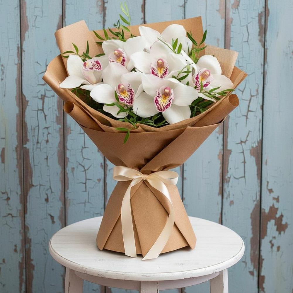 Букет цветов из: Орхидеи и Розы в Посёлок совхоза Красковский