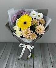 Букет цветов из:  Розы, Герберы и Хризантемы в Посёлок совхоза Красковский
