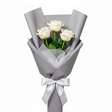 Букет 3 белые розы в Посёлок совхоза Красковский