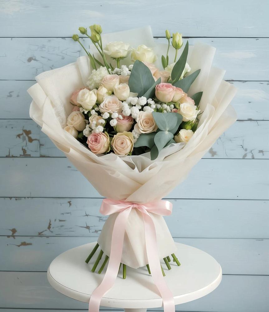 Букет цветов из: Розы и Лизиантусы в Посёлок совхоза Красковский