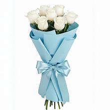 Букет 7 белых роз Проуд в Посёлок совхоза Красковский