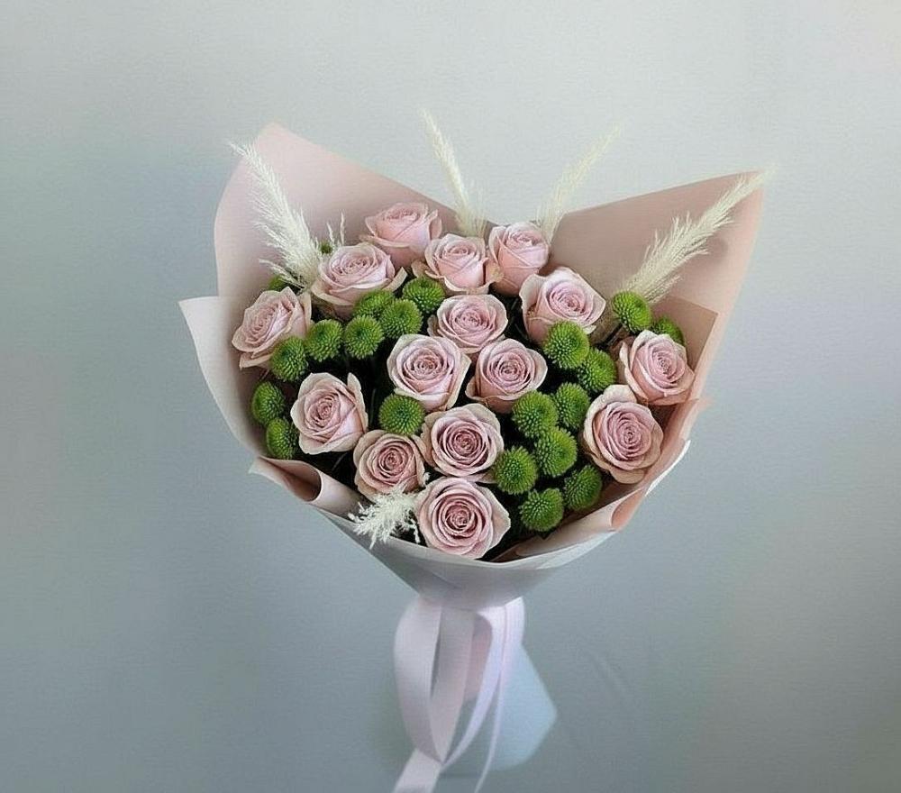 Букет цветов из: Розы и Хризантемы в Посёлок совхоза Красковский