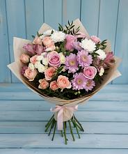 Букет цветов из:  Хризантемы, Розы и Альстромерии #REPLACE_PRED# Посёлок совхоза Красковский