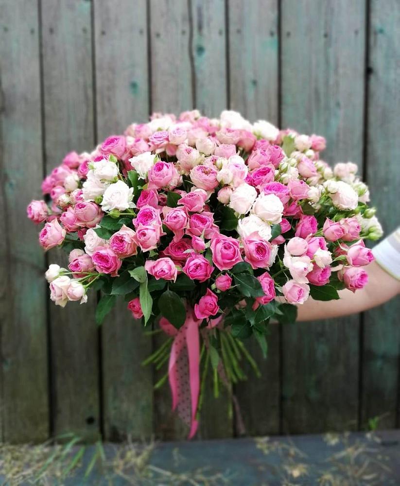 Букет Розовые кустовые розы Натали и Лав Лидия в Посёлок совхоза Красковский