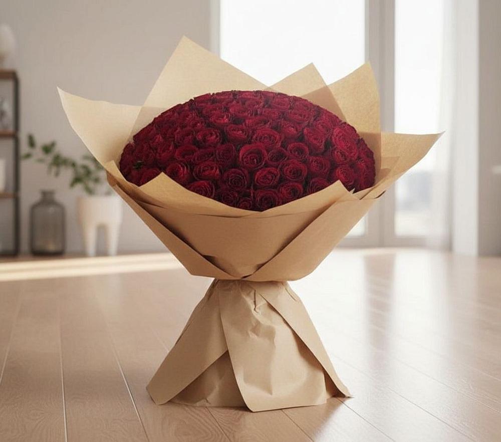 Букет 101 Красная роза в Посёлок совхоза Красковский