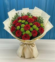 Букет цветов из:  Розы и Хризантемы в Посёлок совхоза Красковский
