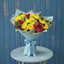 Букет цветов из:  Альстромерии и Хризантемы в Посёлок совхоза Красковский